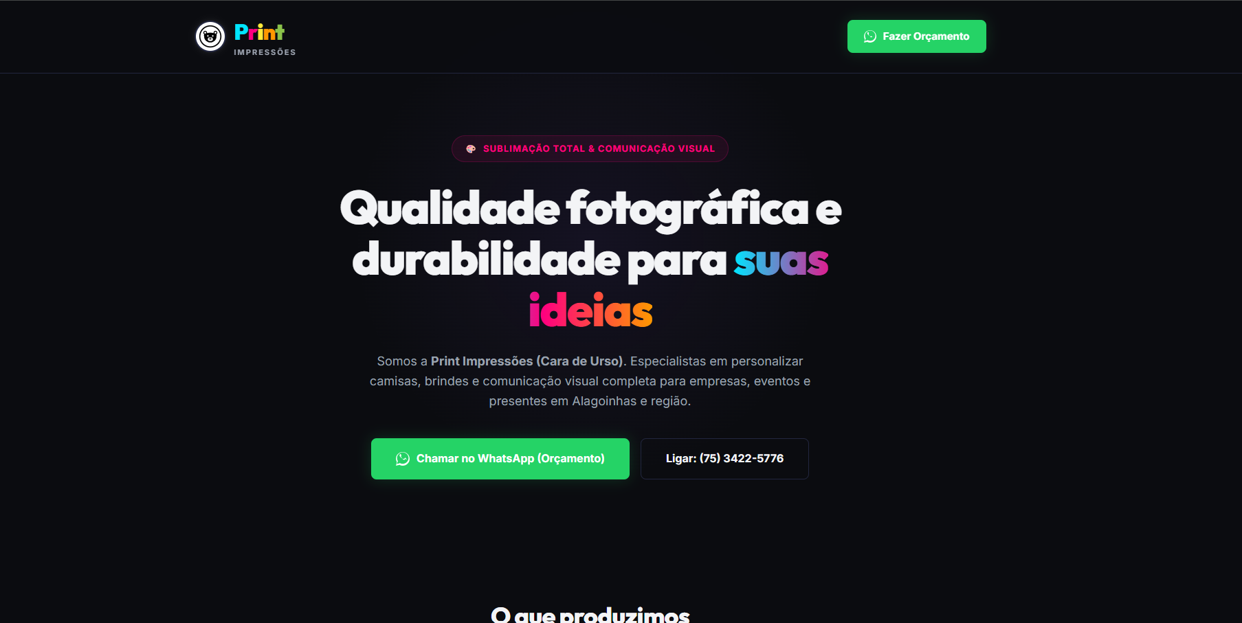 LandingPage PrintImpressoes
